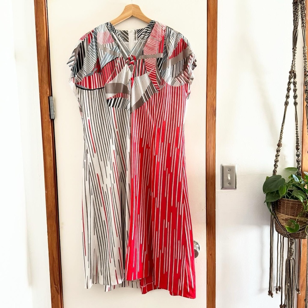 Vintage West German abstract dress house dress 70s